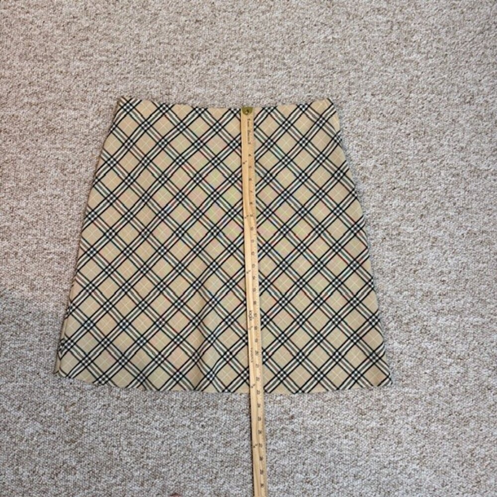 NYCC New York Clothing Co Womens Tartan Plaid A Line Skirt Black Tan Size 16 - Picture 6 of 7